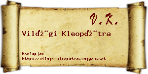 Világi Kleopátra névjegykártya